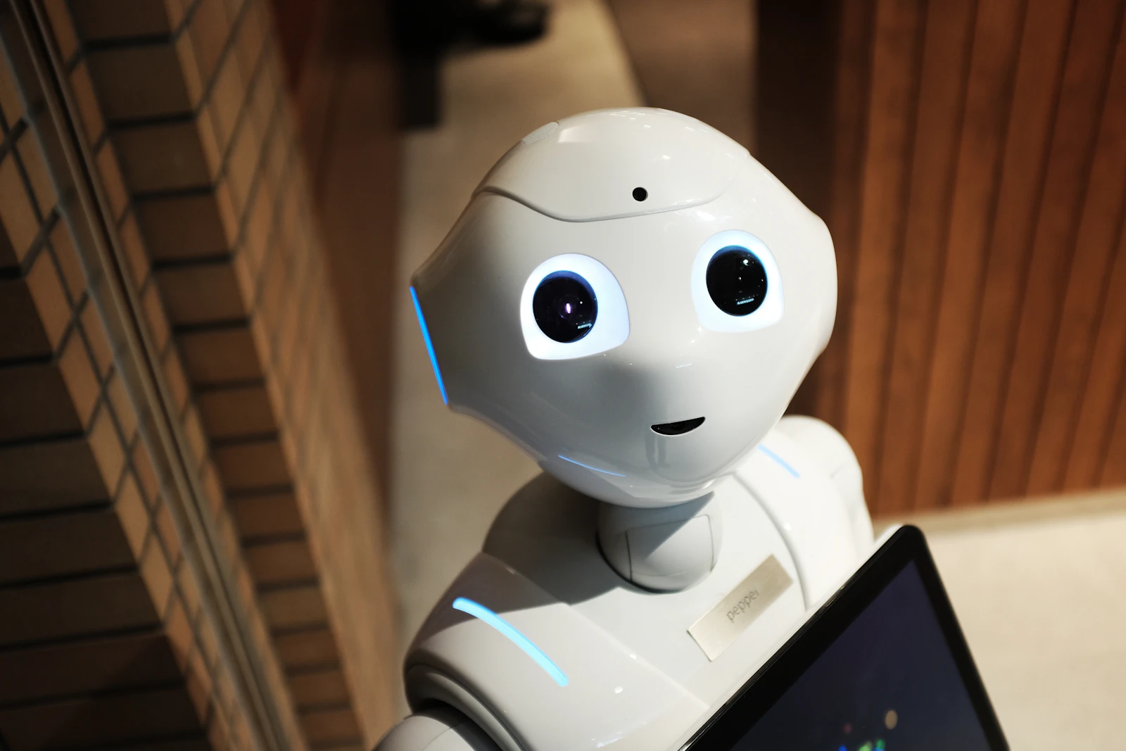 A friendly white robot assistant, representing an AI chatbot