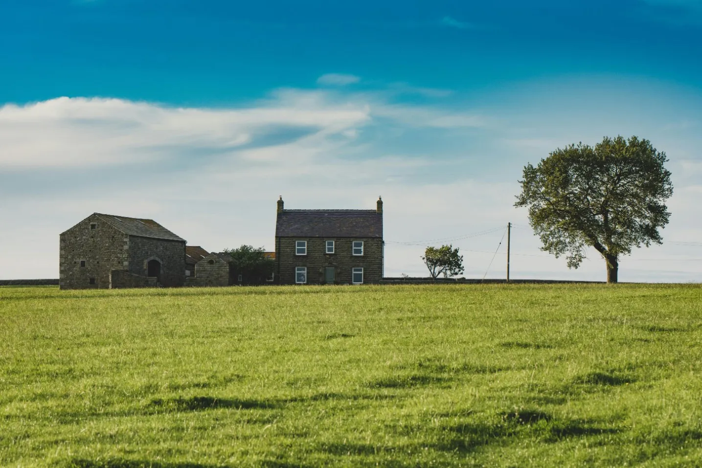 Yorkshire stone farmhouse in the countryside near Harrogate