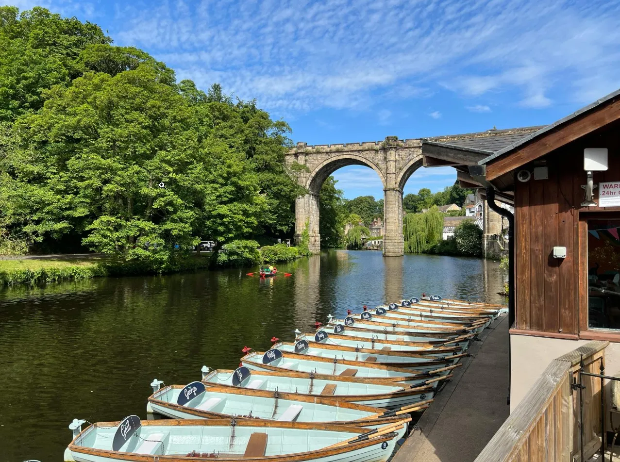 Knaresborough riverside and castle view