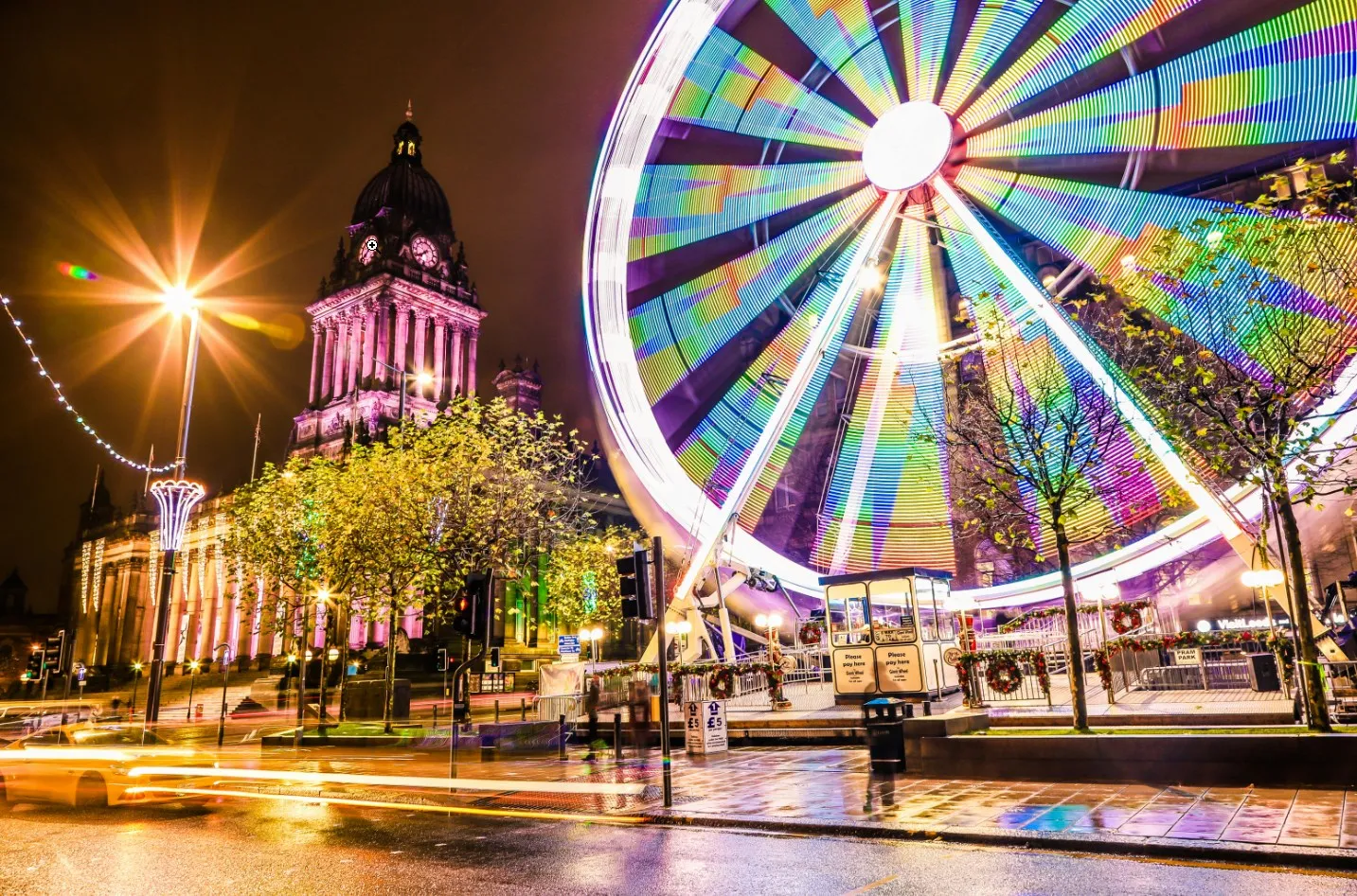 Leeds city skyline and commercial district